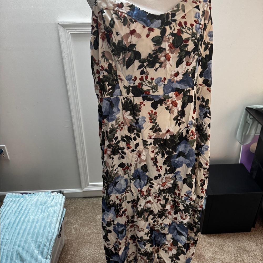 Abercrombie & Fitch Floral Maxi Dress - Cream, Blue, Red